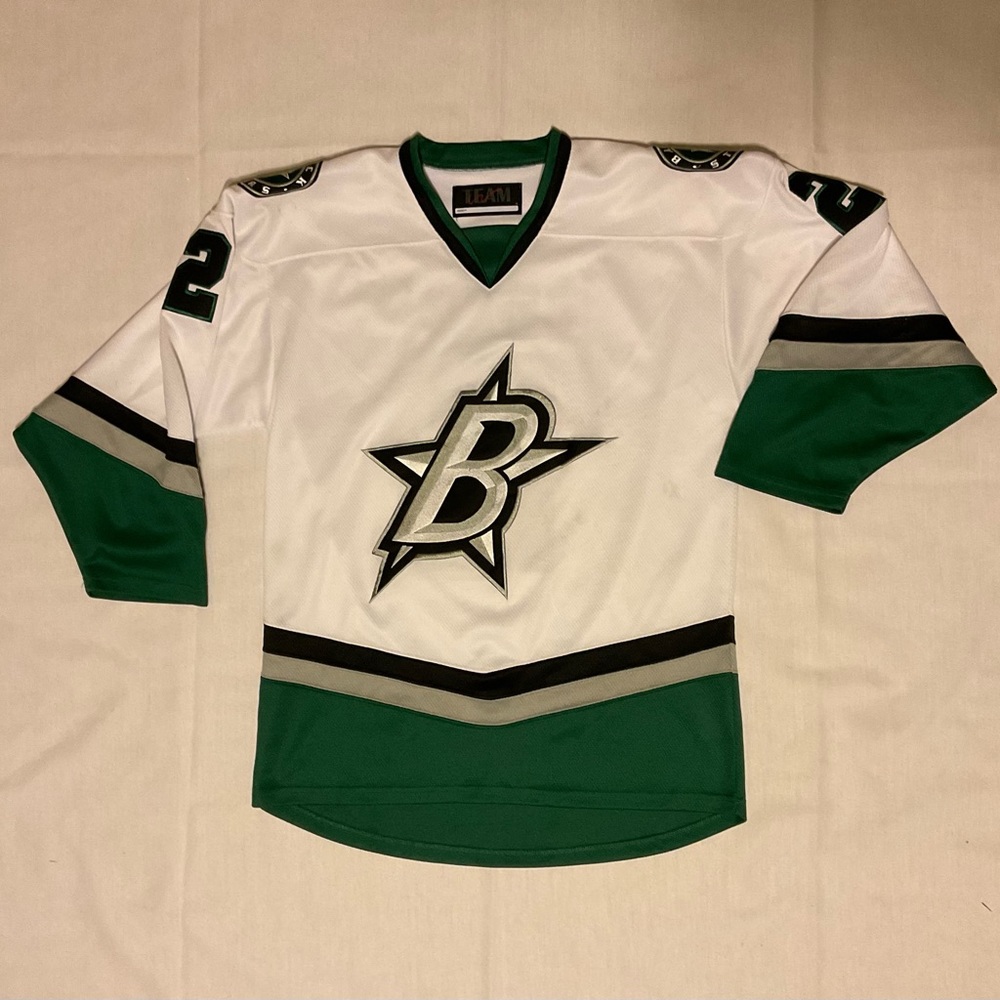 Hockey Jersey Black Stars Rare “NHL Style” Thick Unique White Men Large